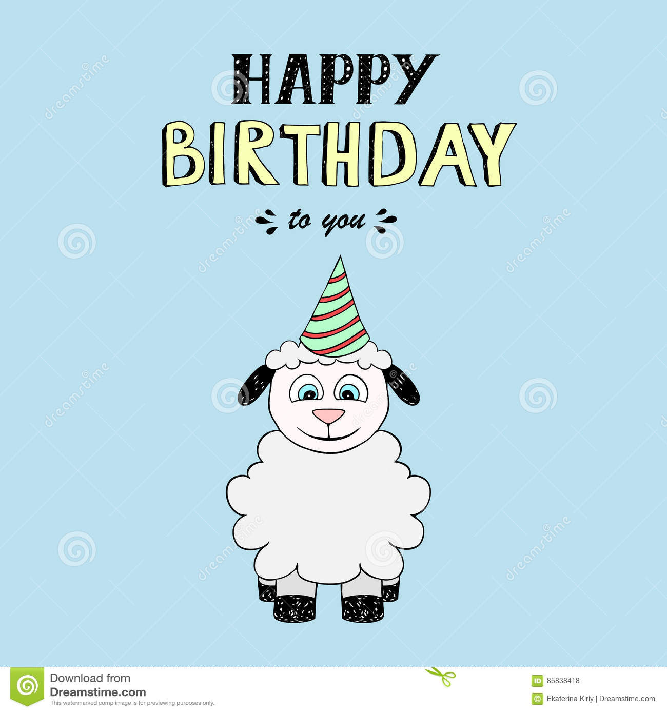 Carte anniversaire agneau