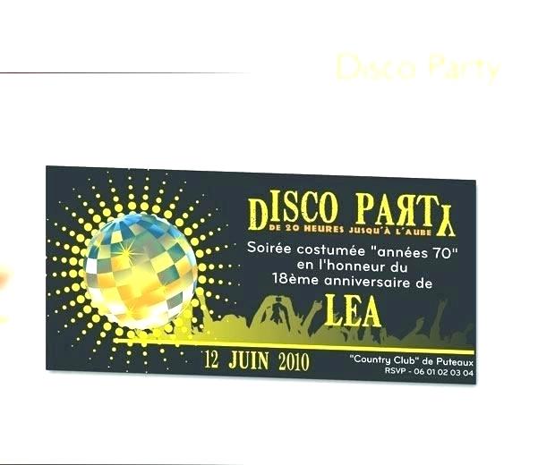 Carte invitation anniversaire thème disco