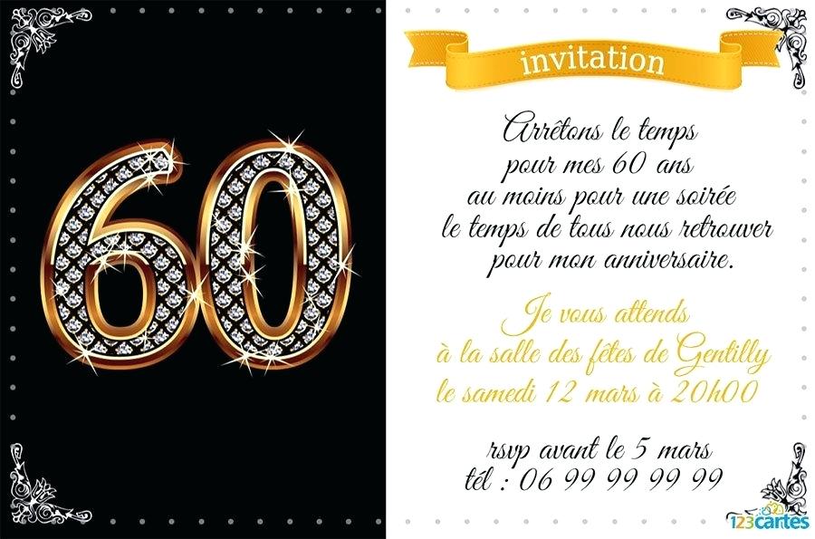 Modèle texte pour invitation anniversaire 60 ans