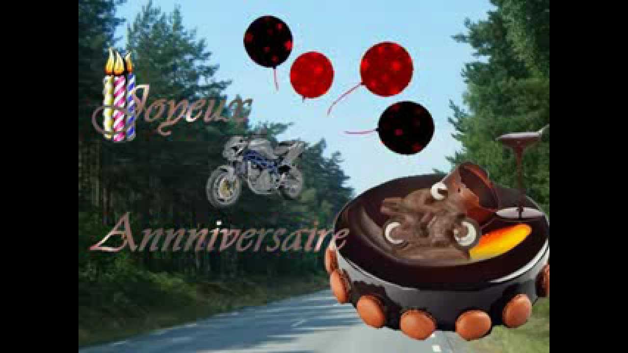 Carte bon anniversaire moto