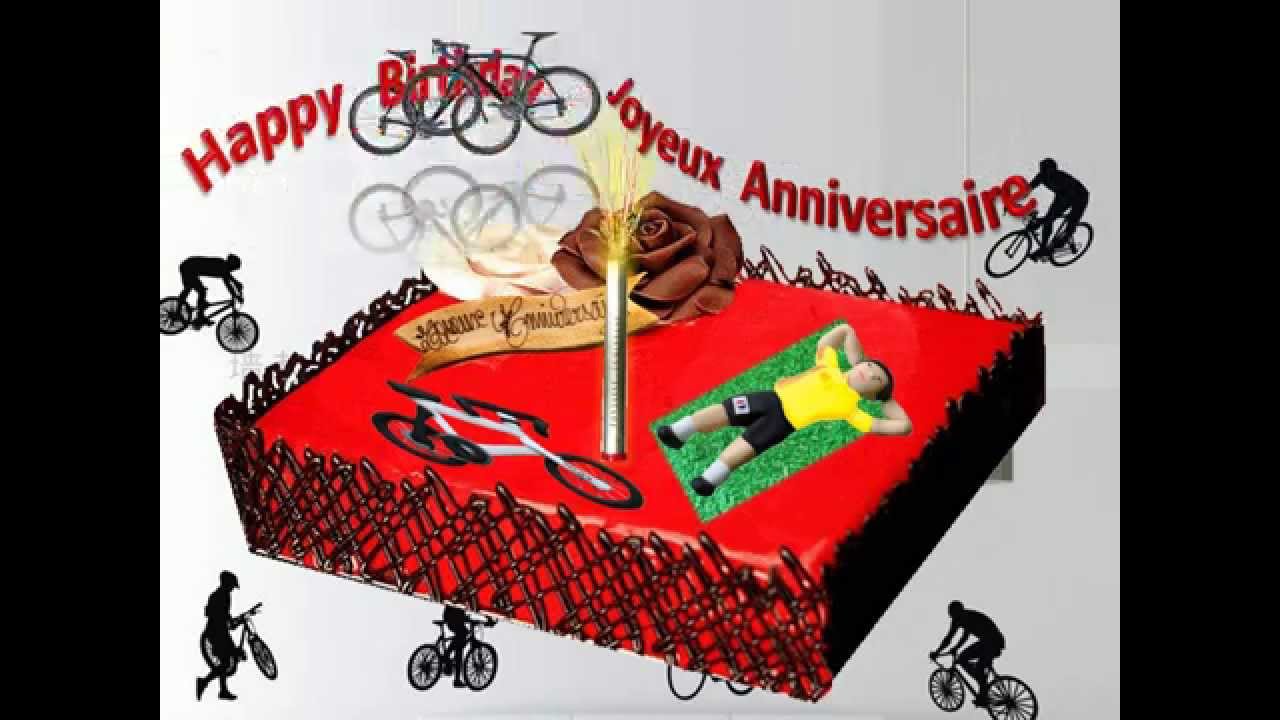 Carte anniversaire animée vélo