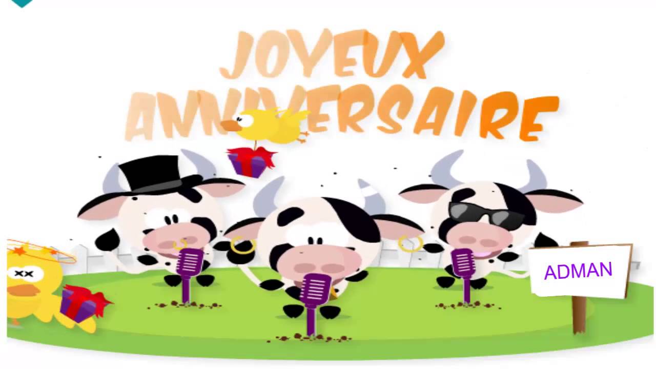 Carte anniversaire gratuite avec des vaches