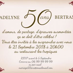 Invitation texte anniversaire 50 ans femme