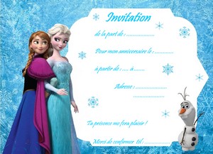 Carte invitation anniversaire fille reine des neige