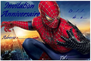 Carte invitation anniversaire spidermann