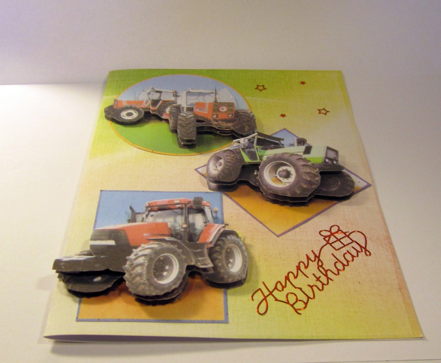 Carte anniversaire animée tracteur