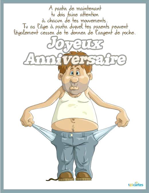 Texte carte anniversaire humoristique gratuit