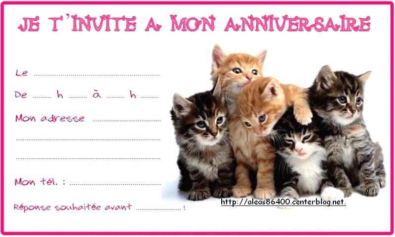Carte invitation anniversaire gratuite animaux
