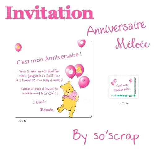 Texte carte invitation anniversaire 2 ans