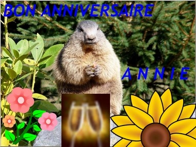 Carte anniversaire avec marmotte
