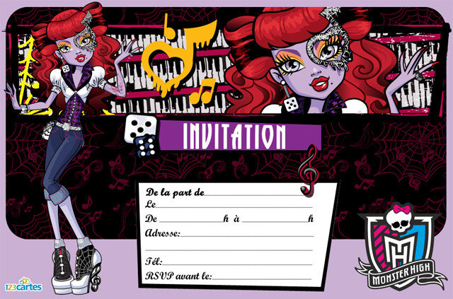 Carte Invitation Anniversaire Monster High Gratuite A Imprimer Jlfavero