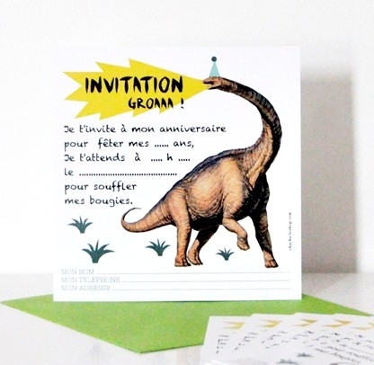 Carte anniversaire dinosaures