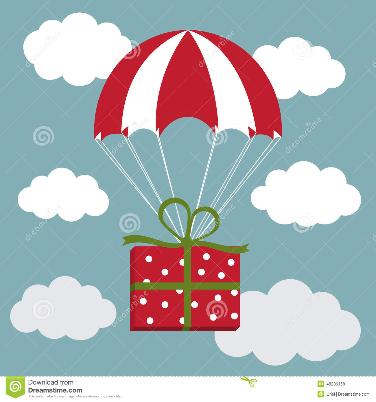 Carte anniversaire avec parachute
