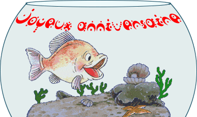 Carte anniversaire poisson drole