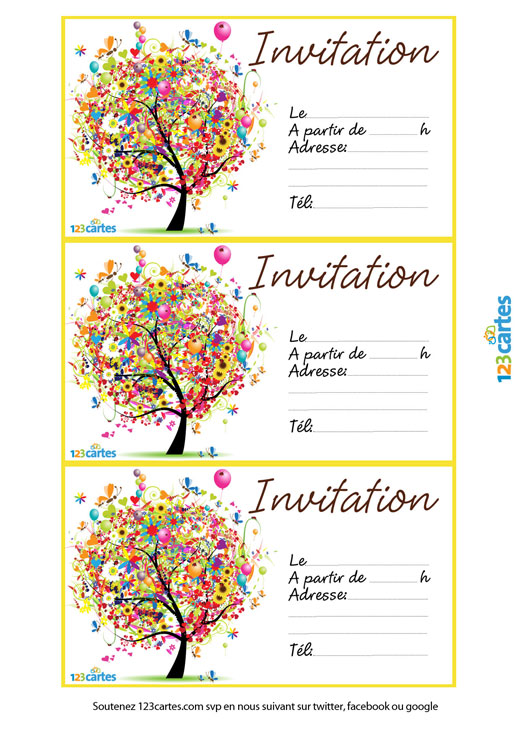 Carte invitation anniversaire pour fille 10 ans