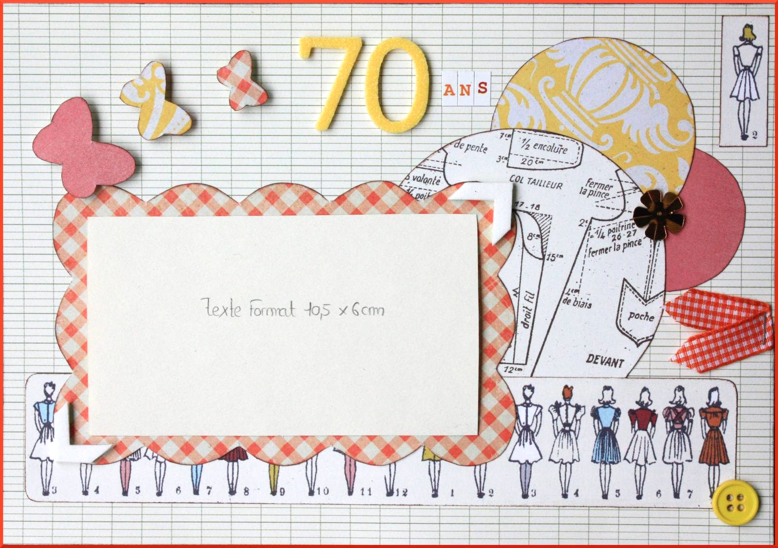 Scrapbooking carte anniversaire femme 70 ans