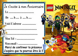 Carte d invitation d anniversaire ninjago