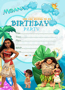 Carte invitation anniversaire moana