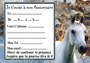 Carte d'invitation anniversaire avec cheval