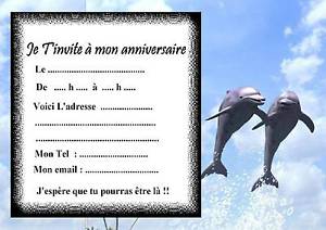 Carte invitation anniversaire dauphin