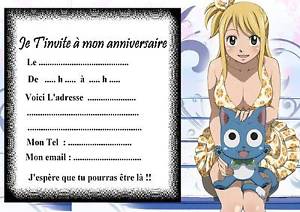 Carte invitation anniversaire manga gratuite