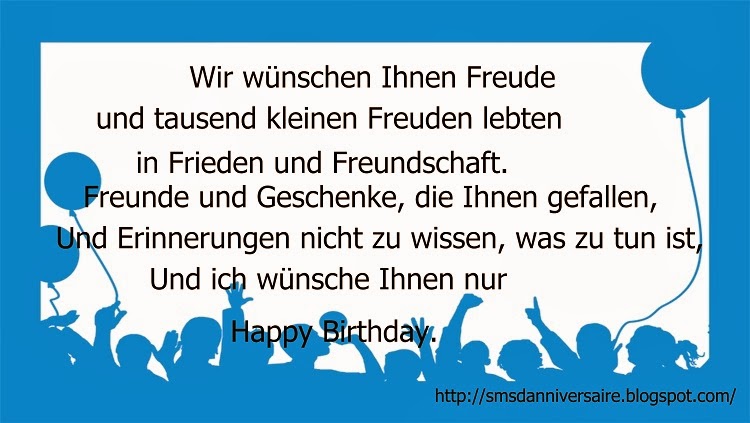 Texte d anniversaire en allemand