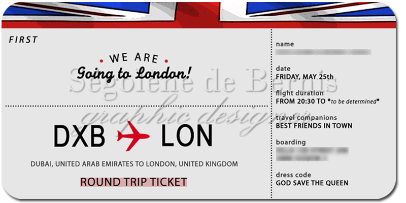 Carte d'invitation anniversaire london