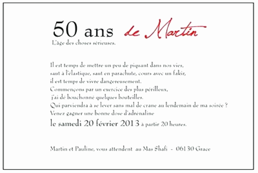 Texte humoristique invitation anniversaire 50 ans
