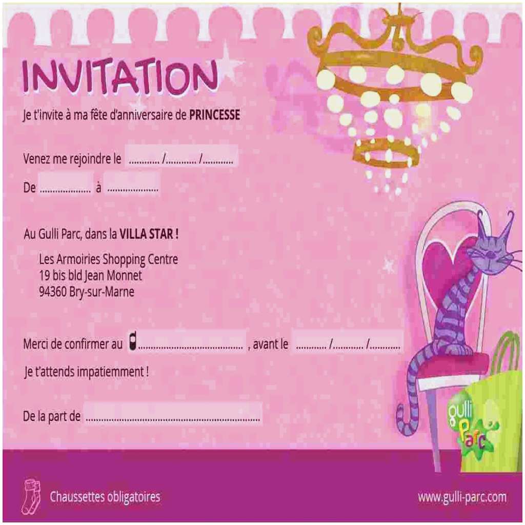 Invitation anniversaire princesse texte