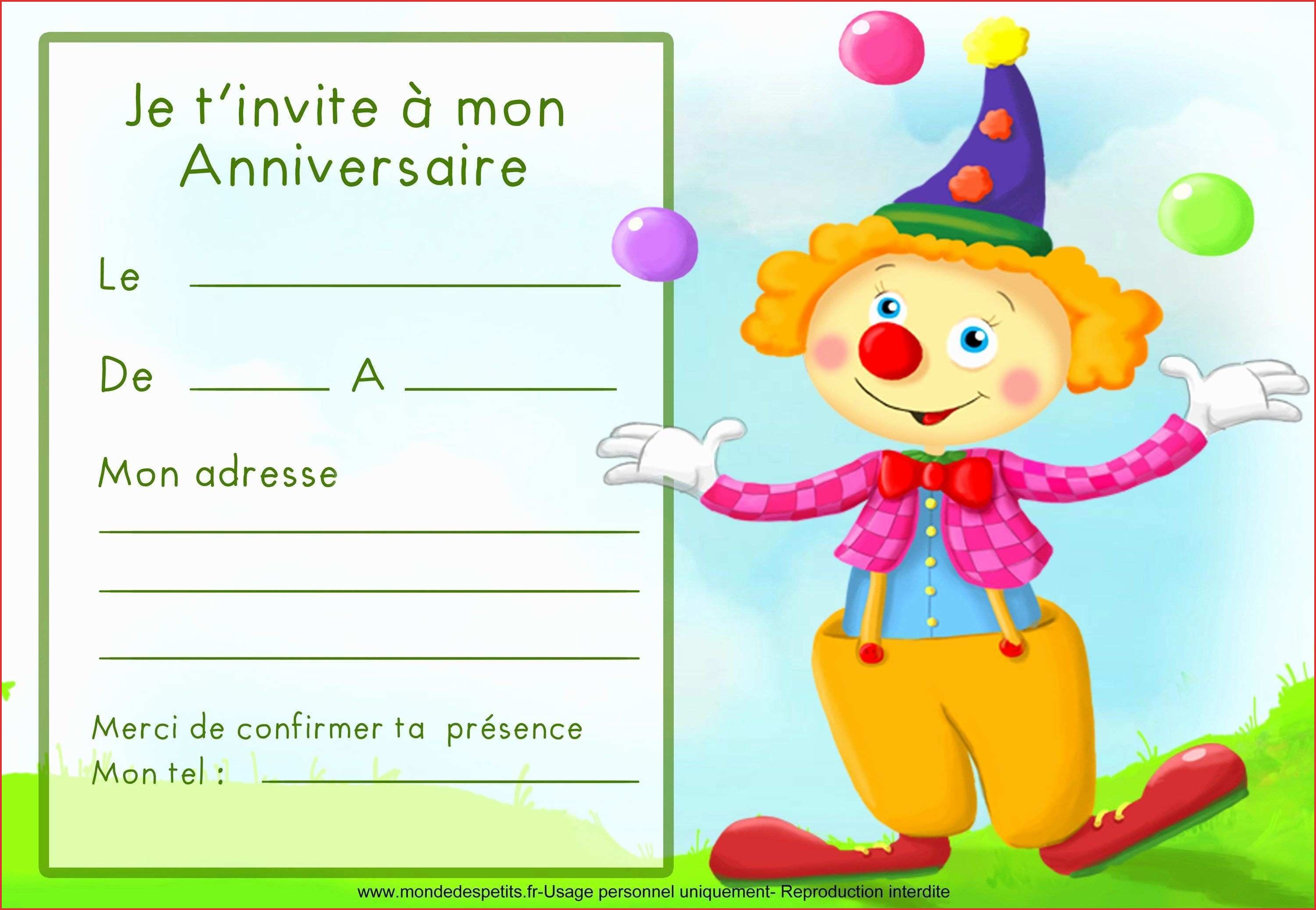 Invitation anniversaire 6 ans texte