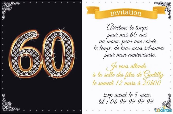 Texte pour invitation anniversaire 60 ans gratuit