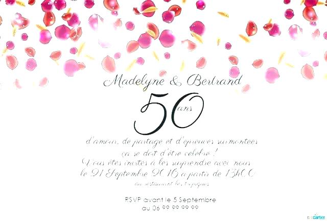 Texte d'invitation anniversaire de mariage 50 ans