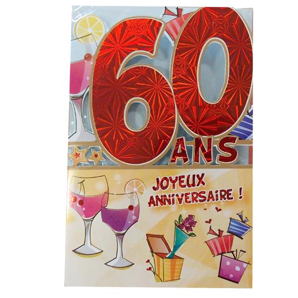 Carte à imprimer gratuite anniversaire 60 ans