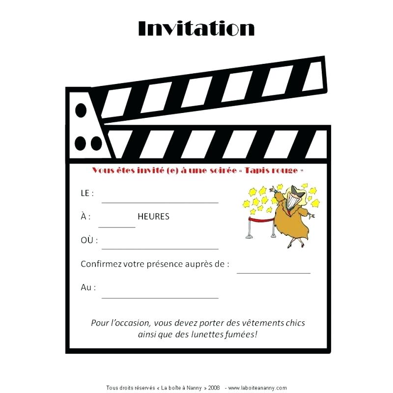 Carte anniversaire invitation cinema