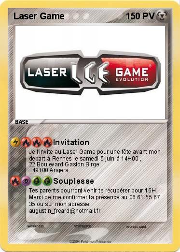 Carte d'invitation anniversaire laser game