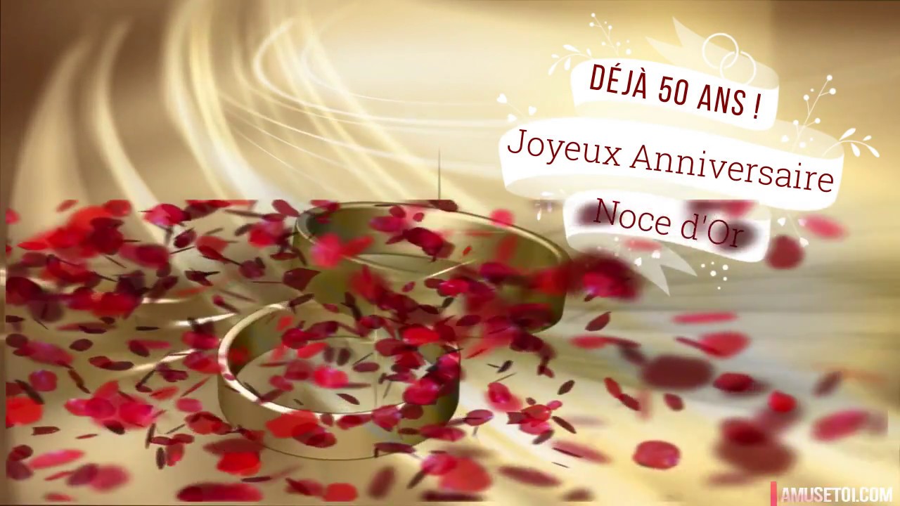 Carte joyeux anniversaire de mariage 50 ans - Jlfavero